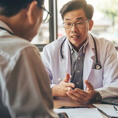 doctor talking to a senior patient