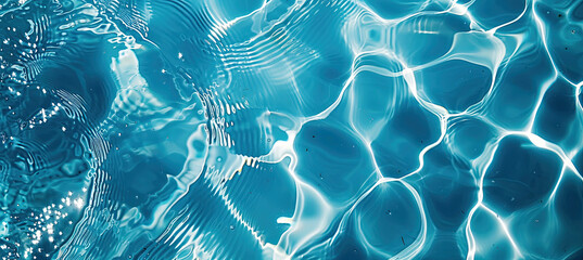 Top view of Blue ripped water in swimming pool
