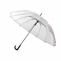 3d Lander, white umbrella and black handle image. Cut out. isolated on transparent background.