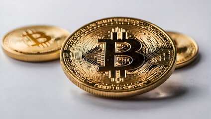 bitcoin coin on a clean white background