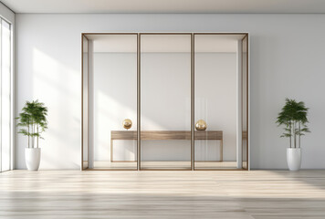 Obraz premium Modern Minimalist Living Room with Gold Accents