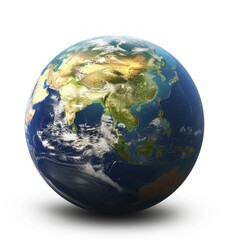 3D Render of Earth Focusing on Asia Isolated