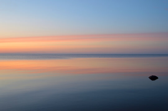 Lake Ladoga at sunset.