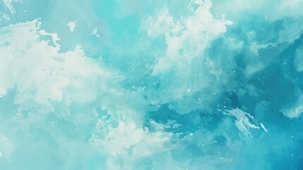 Abstract Blue Watercolor Ocean Waves Background