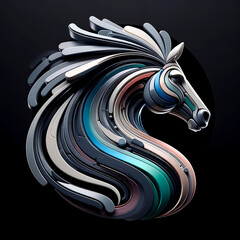 Metallic Swirl Horse Sculpture