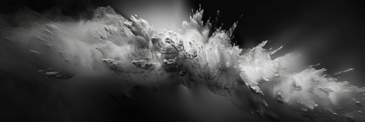 Abstract Black and White Cloud Explosion