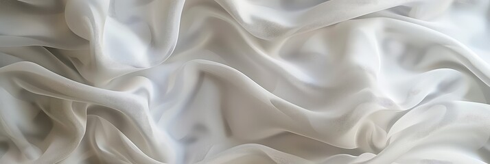Elegant White Silk Fabric Textured Background - obrazy, fototapety, plakaty