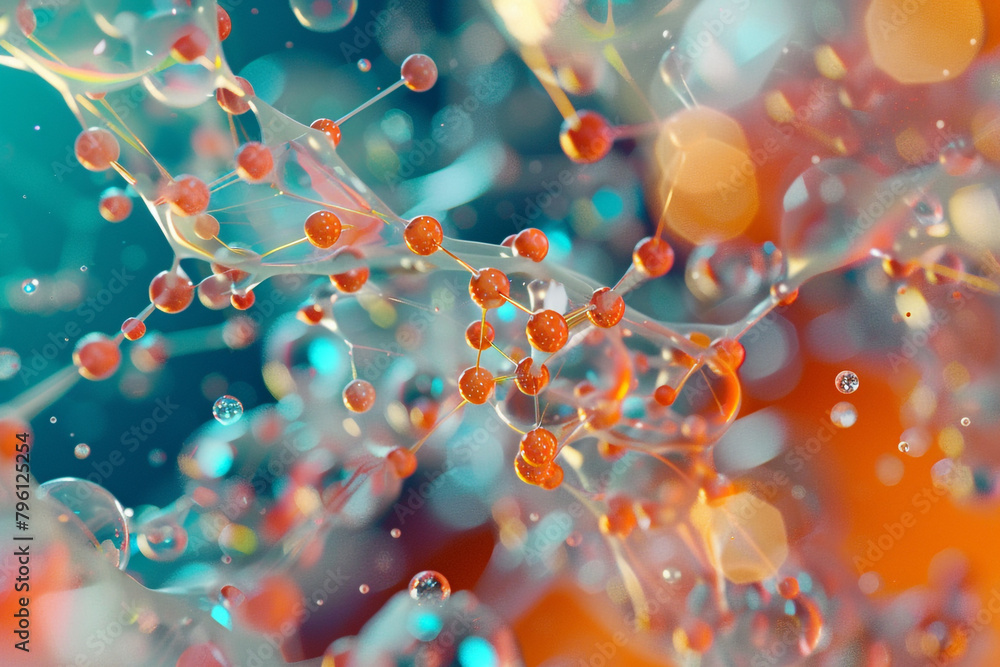 Poster microscopic view of a synthetic polymer used in biomedical engineering, highlighting the intersectio