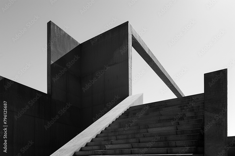 Poster minimal geometric display sharp lines monochrome