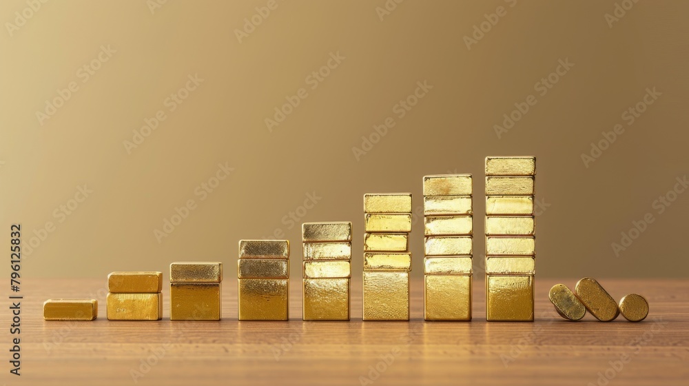 Aufkleber a bar graph comparing the performance of gold investments against other asset classes, highlighting 