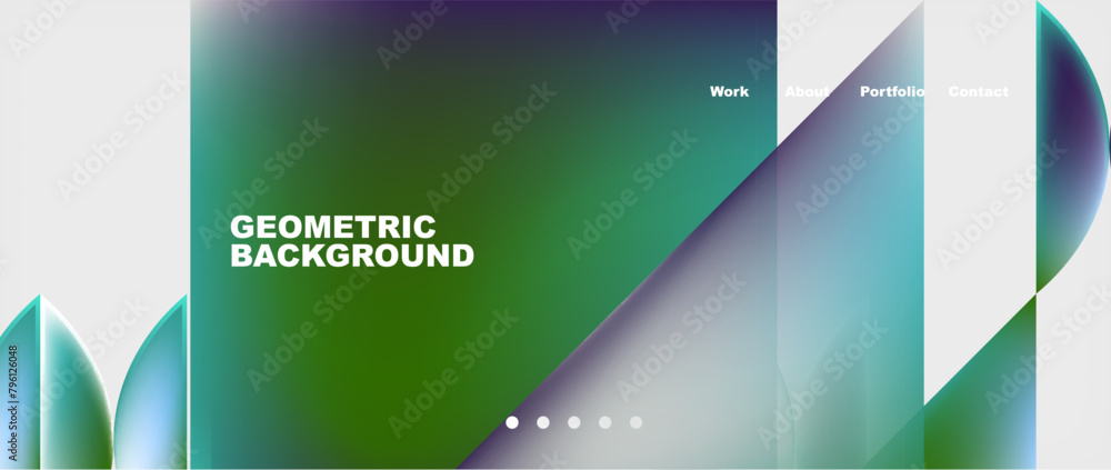 Aufkleber A geometric background featuring a gradient of green and purple, created using tints and shades of magenta and electric blue. Perfect for display on a personal computer or any other gadget