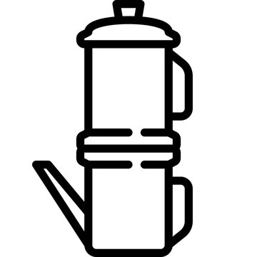 recommend clip art: aluminum neapolitan flip coffee pot or coffee maker for brewing coffee outline icon