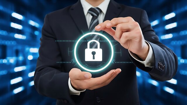 Securing Financial Data: Businessman Verifying Customer Identity