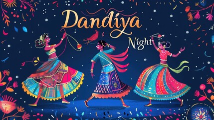 Dandiya night celebration on navratri.
