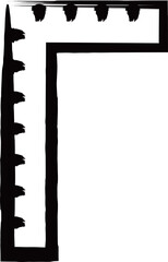 筆書き作業道具単品アイコン　定規