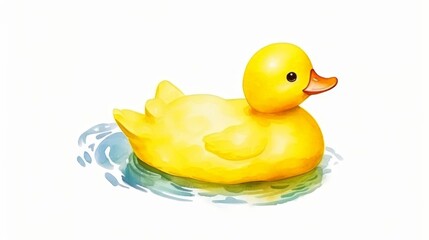 Yellow rubber duck floating