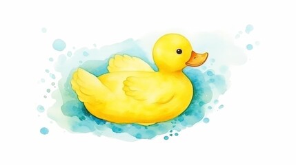 Yellow rubber duck floating