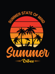 Summer T-shirt Design Vector.