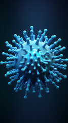 Virus cells on blue background