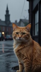 A close-up shot of a marmalade cat.