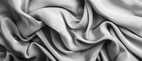 Obraz premium A long piece of fabric with a pattern that is mostly white. The fabric is draped over a surface, and the pattern is very intricate. Scene is elegant and sophisticated