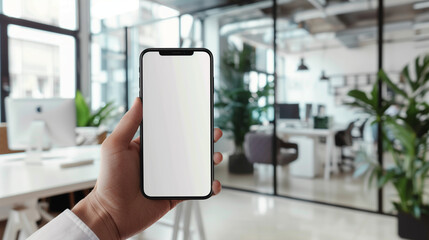 person holding smartphone, iPhone mockup,  iPhone screen cut out mockup technology graphic design illustration cutout green screen hand holding black smartphone vector business, office background