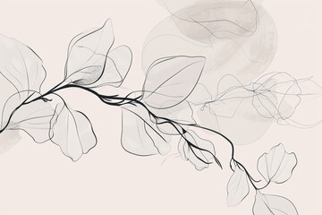 One-line art capturing the essence of a random botanical element elegance in simplicity 