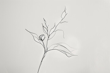 One-line art capturing the essence of a random botanical element elegance in simplicity 