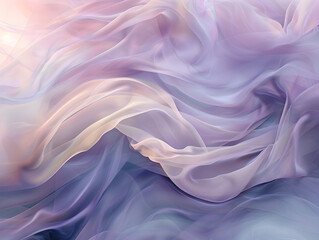 Obraz premium A purple and white fabric with a wave pattern. The fabric is soft and flowing, giving a sense of calm and relaxation