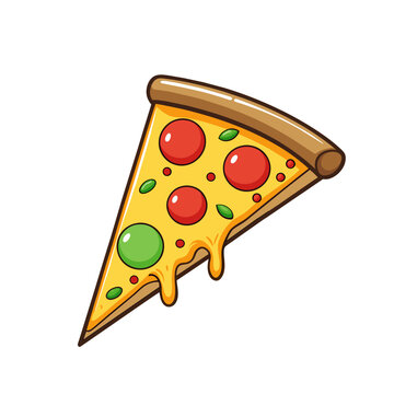 recommend clip art: Pizza tasty slice cartoon style on white background