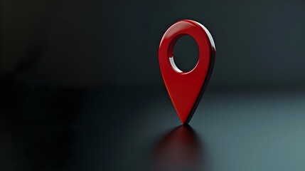 Navigational Search Engine Optimization Maps Red Marker On Dark Black Background (Generative AI)