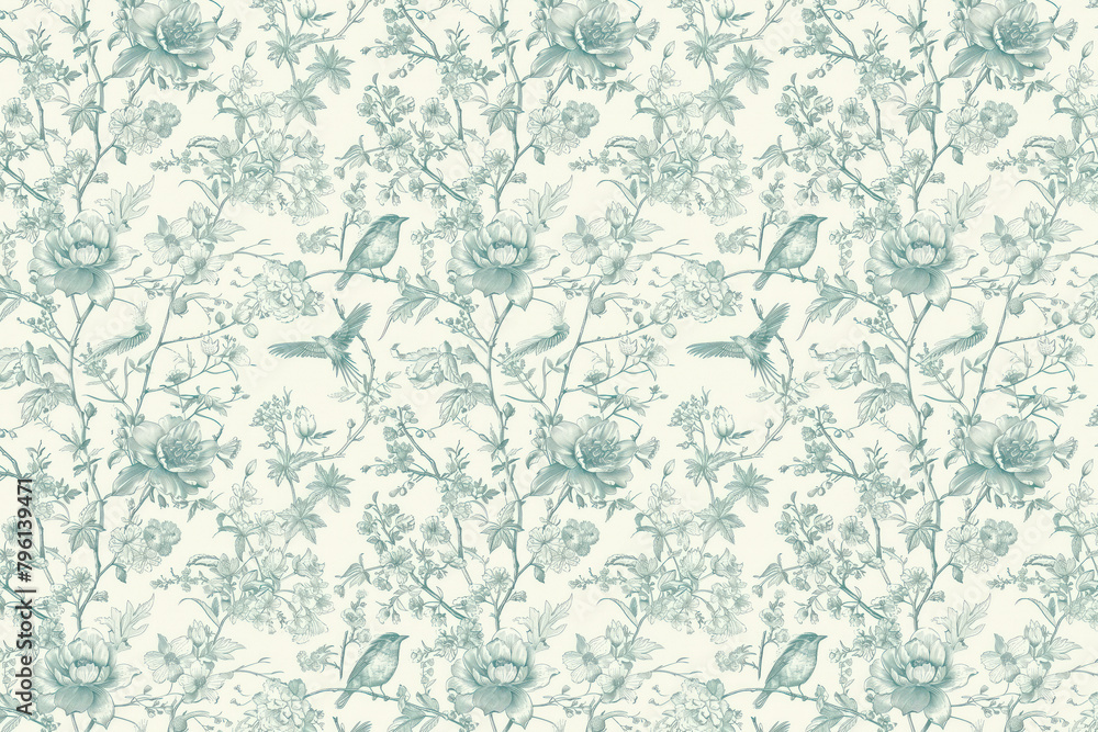 Poster toile floral pattern tapestry. vintage botanical wallpaper pattern. background image. created with g