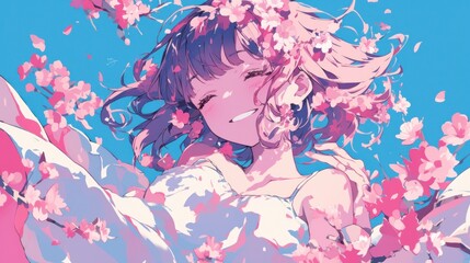 Obraz na płótnie Canvas background landscape tree Sakura pink