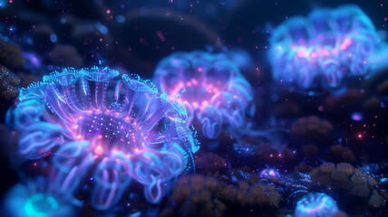 Close up of Bioluminescent Flowers