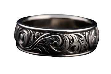 Silver ring design on Transparent Background PN