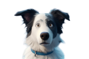 Border collie is sitting on Transparent Background PNG