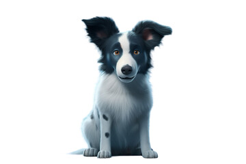 Border collie is sitting on Transparent Background PNG