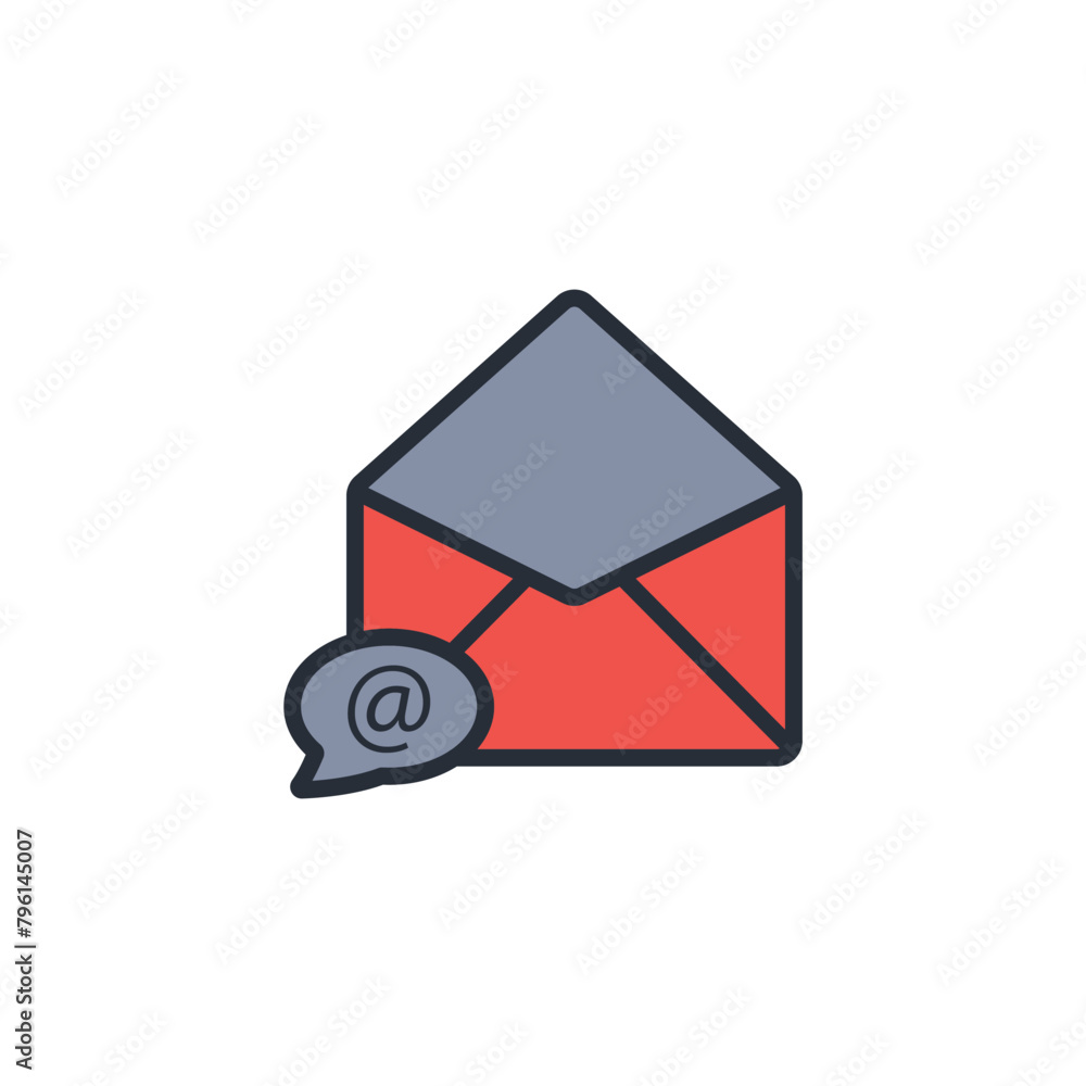 Poster email icon. vector.editable stroke.linear style sign for use web design,logo.symbol illustration.