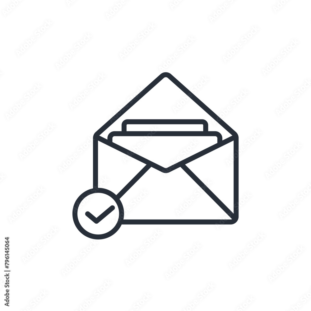 Poster envelope mail icon. vector.editable stroke.linear style sign for use web design,logo.symbol illustra