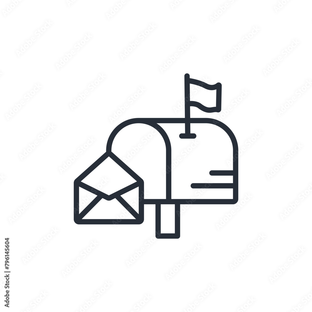 Poster mail box icon. vector.editable stroke.linear style sign for use web design,logo.symbol illustration.