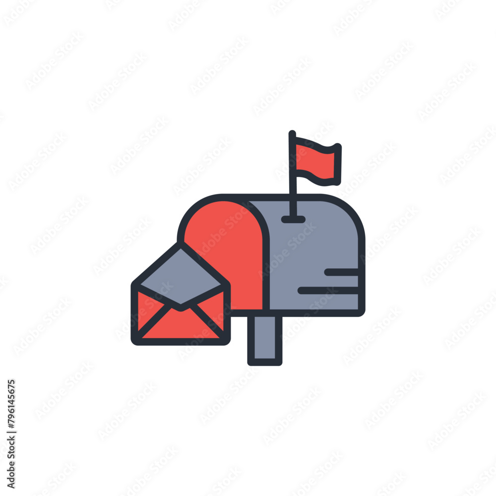 Poster mail box icon. vector.editable stroke.linear style sign for use web design,logo.symbol illustration.