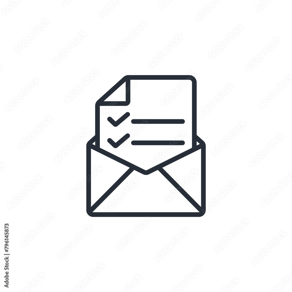 Poster mail list icon. vector.editable stroke.linear style sign for use web design,logo.symbol illustration