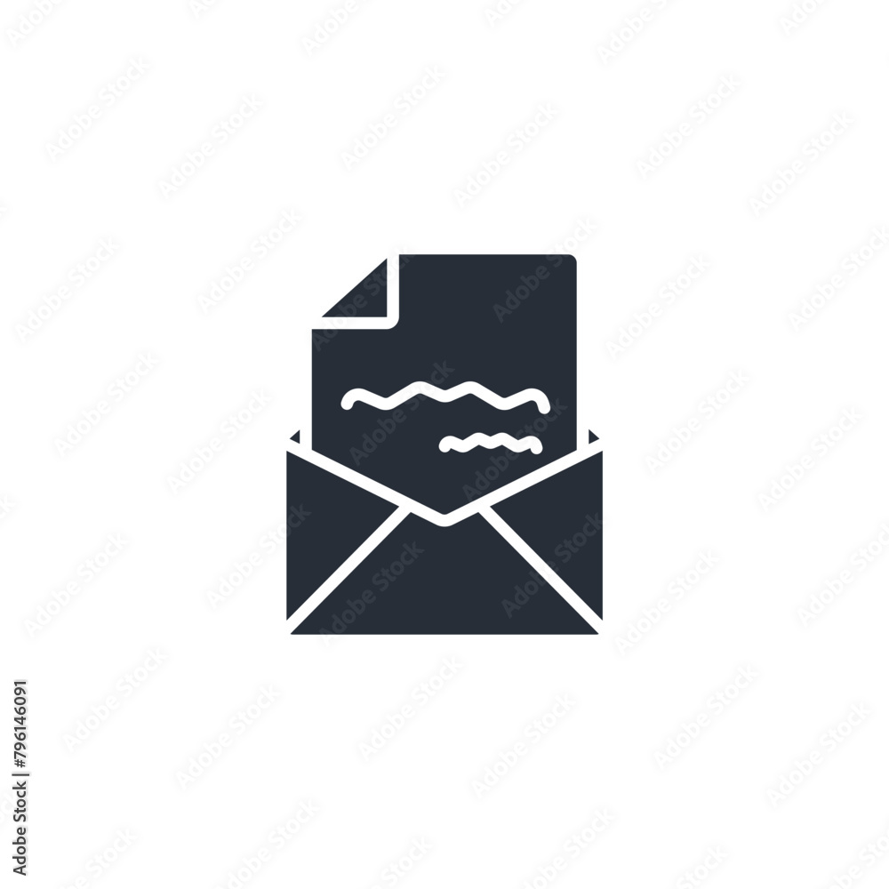 Poster newsletter icon. vector.editable stroke.linear style sign for use web design,logo.symbol illustratio