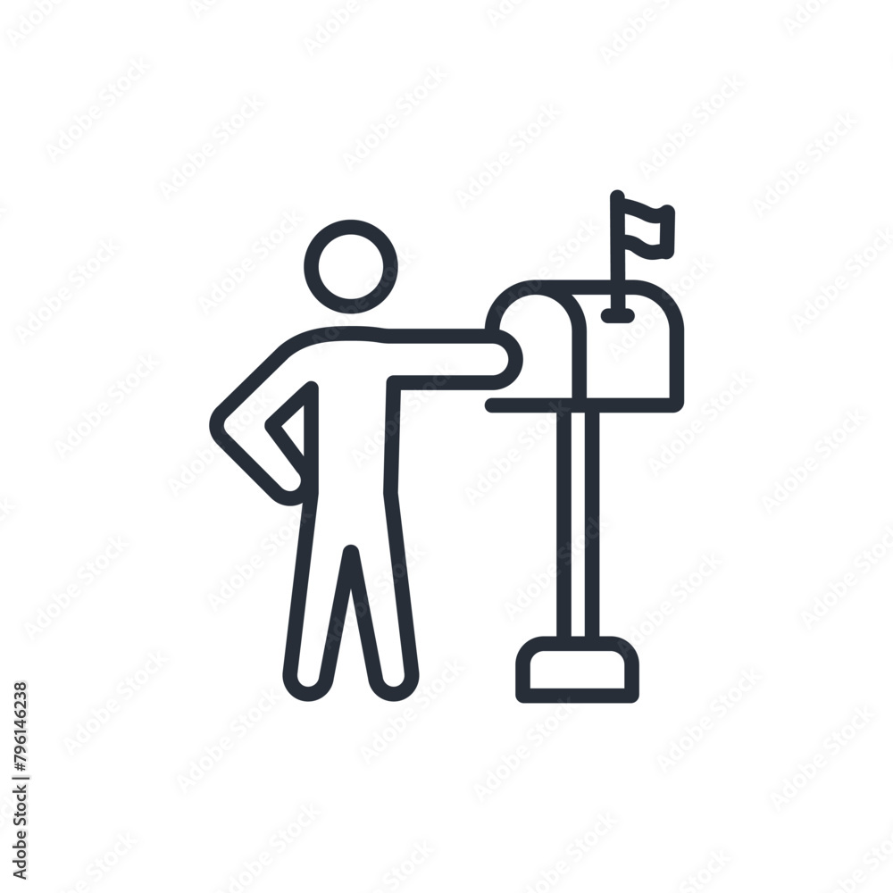 Poster post box icon. vector.editable stroke.linear style sign for use web design,logo.symbol illustration.
