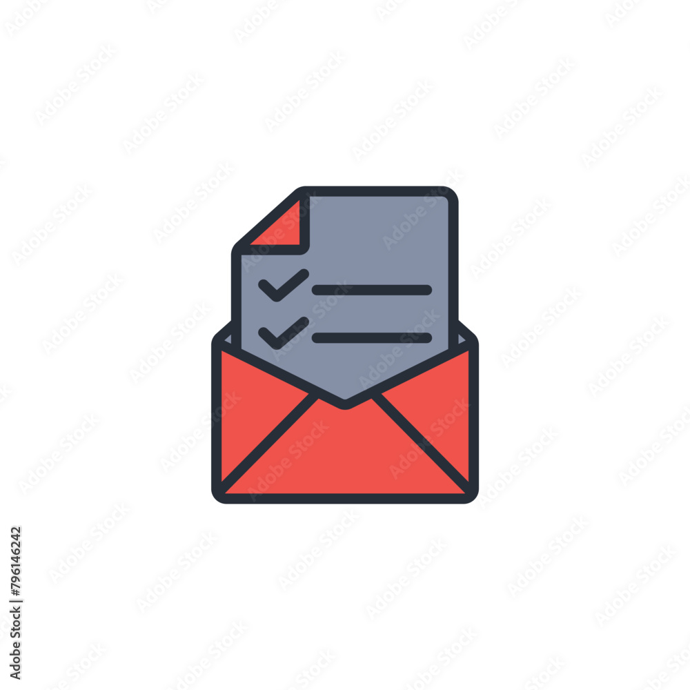 Poster mail list icon. vector.editable stroke.linear style sign for use web design,logo.symbol illustration