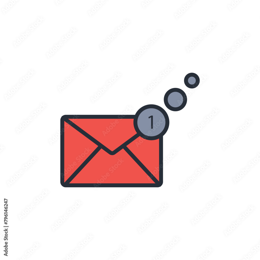Poster notification icon. vector.editable stroke.linear style sign for use web design,logo.symbol illustrat