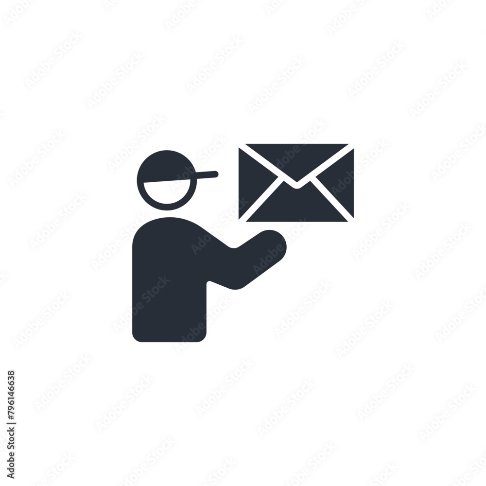 Poster postman icon. vector.editable stroke.linear style sign for use web design,logo.symbol illustration.