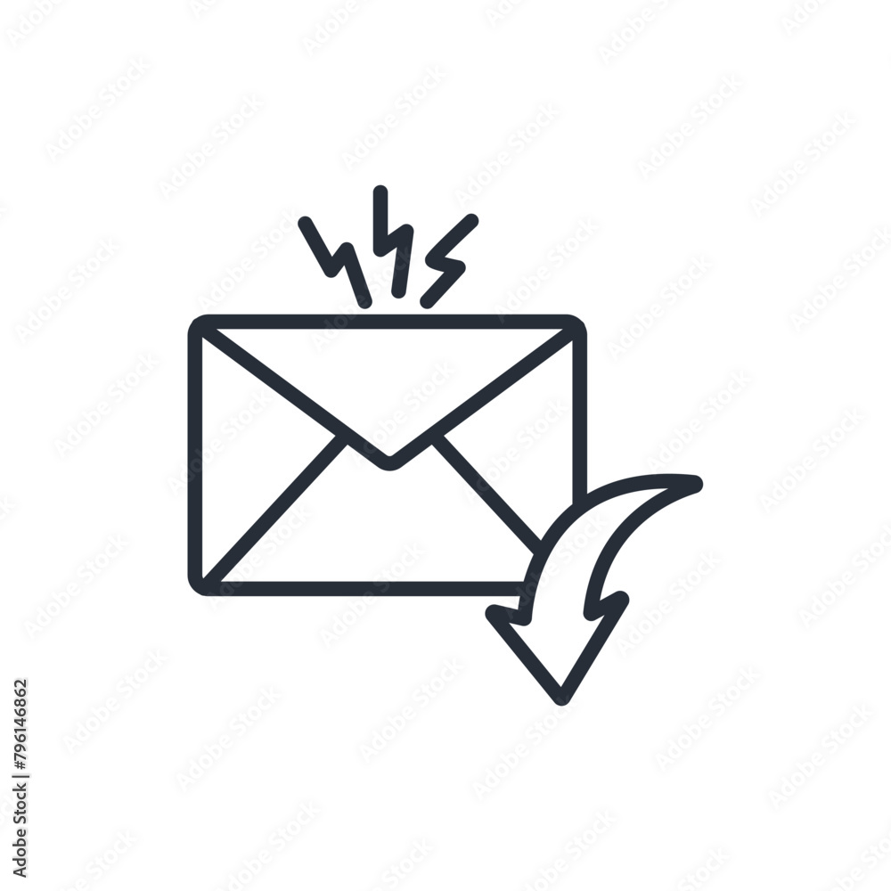 Poster receive icon. vector.editable stroke.linear style sign for use web design,logo.symbol illustration.