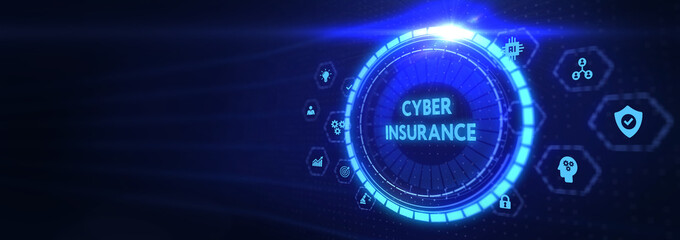 Cyber security data protection business technology privacy concept. Cyber insurance. 3d illustration