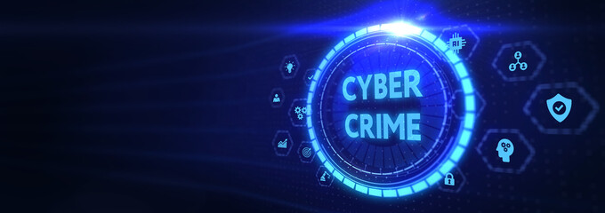 The concept of a cyber attack on a computer network. Cyber crime and internet privacy hacking. 3d illustration